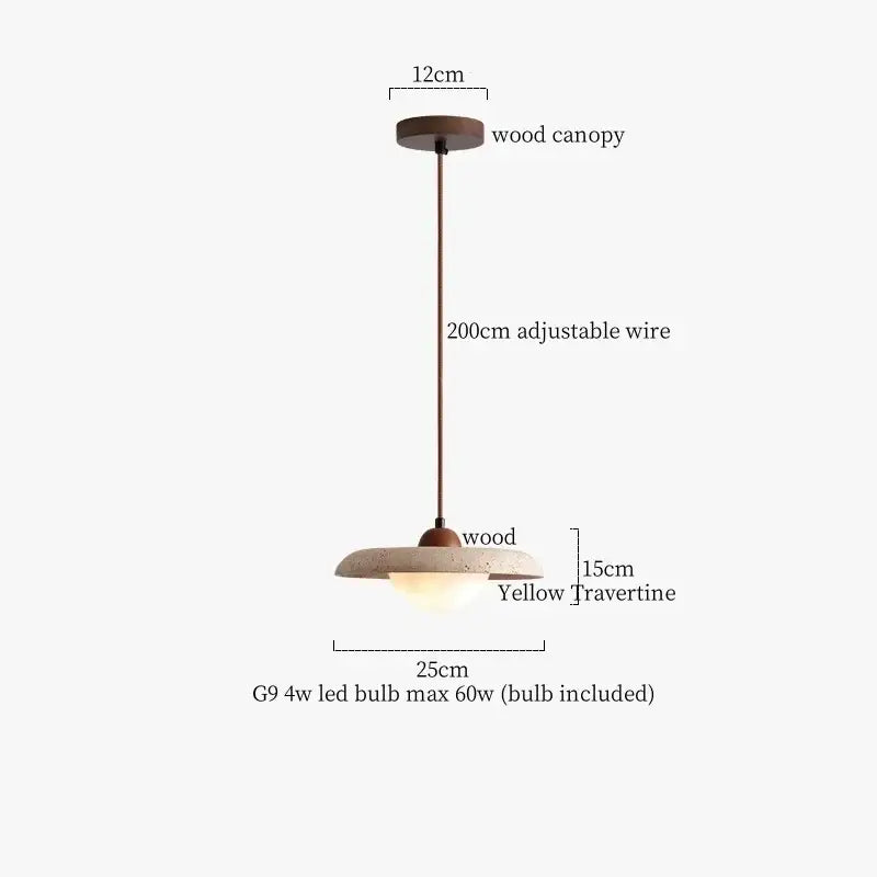 Modern black travertine led pendant light for dining room
