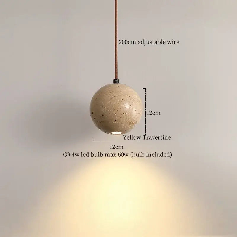 Modern black travertine led pendant light for dining room