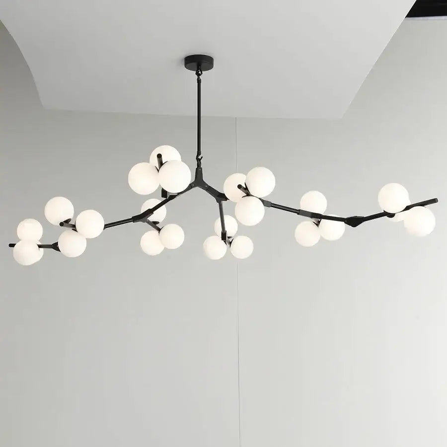 Modern black tree branch led ceiling light dining room glass globes