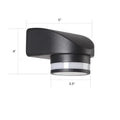Modern black tubular metal wall washer sconce backyard light
