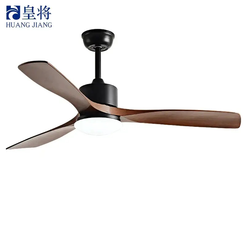 Modern black walnut ceiling fan with led light and remote control bedroom