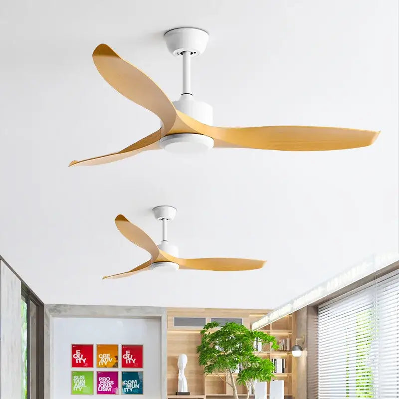 Modern black walnut grain ceiling fan with led light bedroom fan