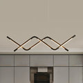 Modern black waved led pendant light dining room 110v-120v