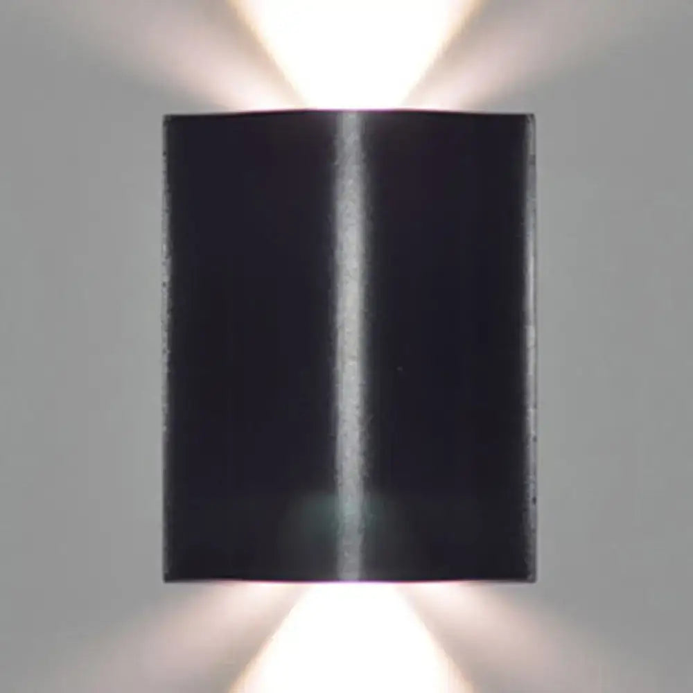 Modern black wavy wall washer lamp porch warm white lighting