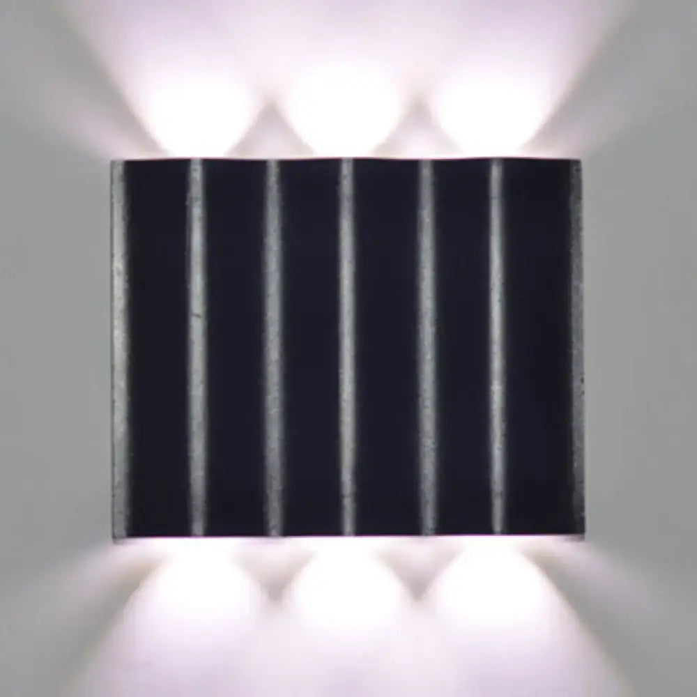 Modern black wavy wall washer lamp porch warm white lighting