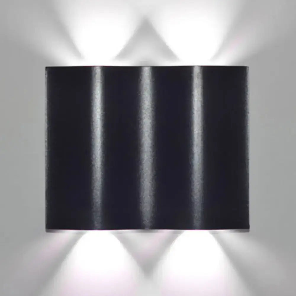 Modern black wavy wall washer lamp porch warm white lighting