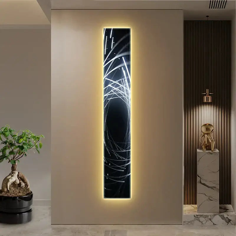 Modern black & white abstract led wall lamp – living room sconce