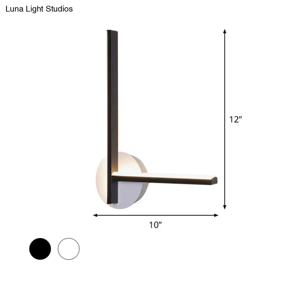Modern black & white acrylic cross wall sconce bedroom warm white light
