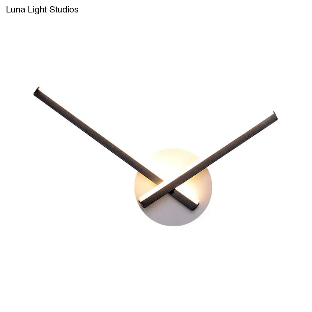 Modern black & white acrylic cross wall sconce bedroom warm white light