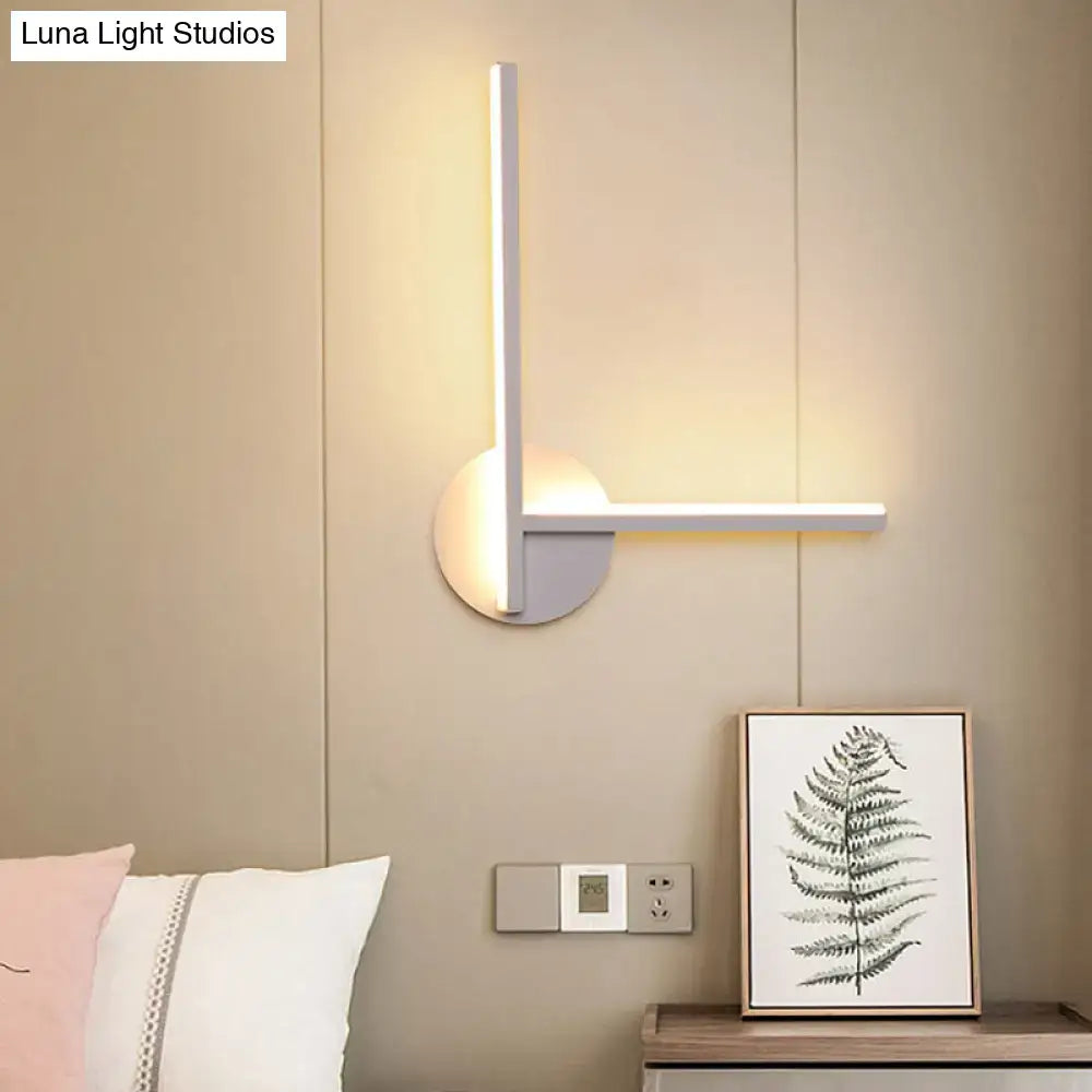 Modern black & white acrylic cross wall sconce bedroom warm white light