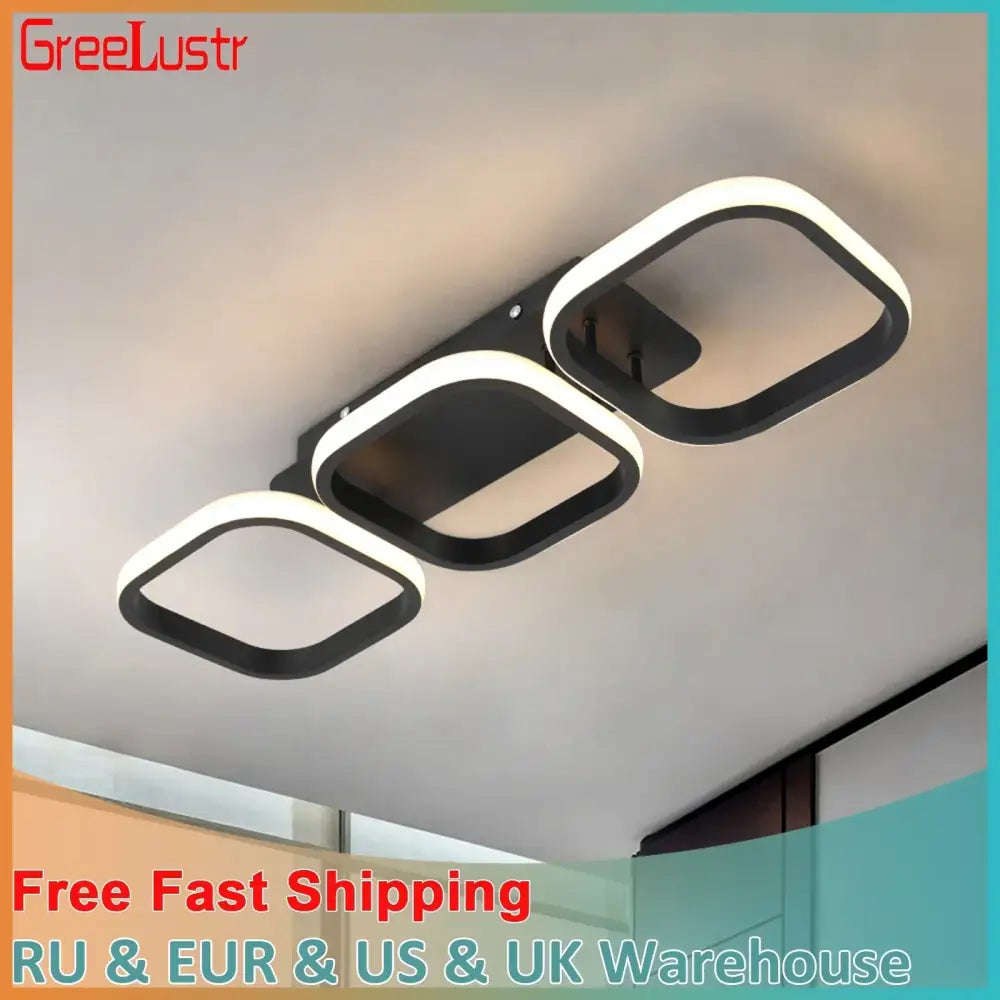Modern black & white acrylic led ceiling lamp living room light