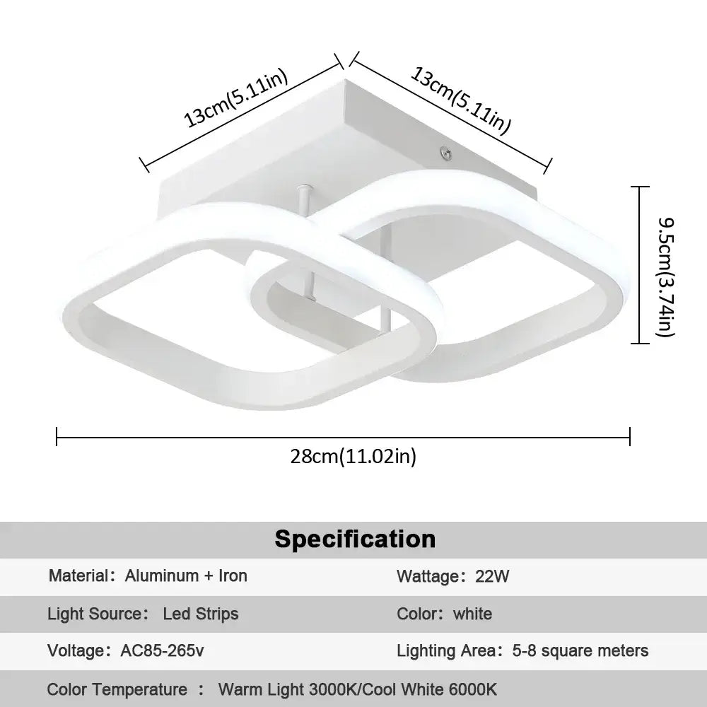 Modern black & white acrylic led ceiling lamp living room light