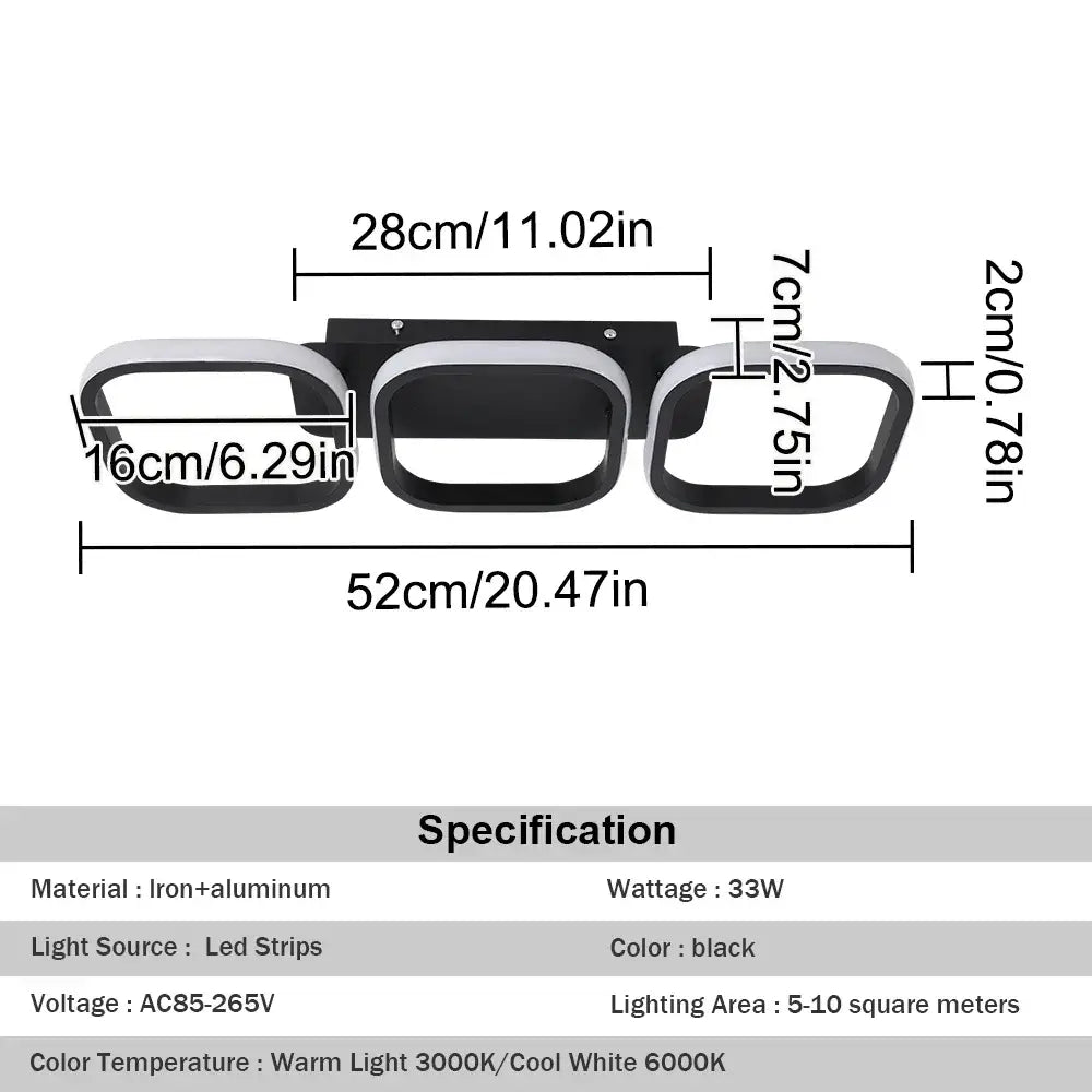 Modern black & white acrylic led ceiling lamp living room light