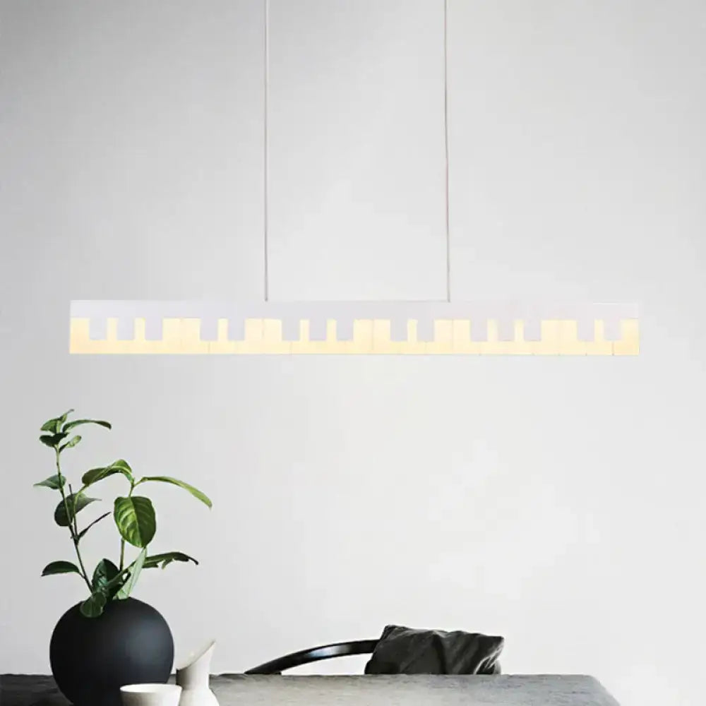 Modern black & white acrylic piano key chandelier – kids bedroom light