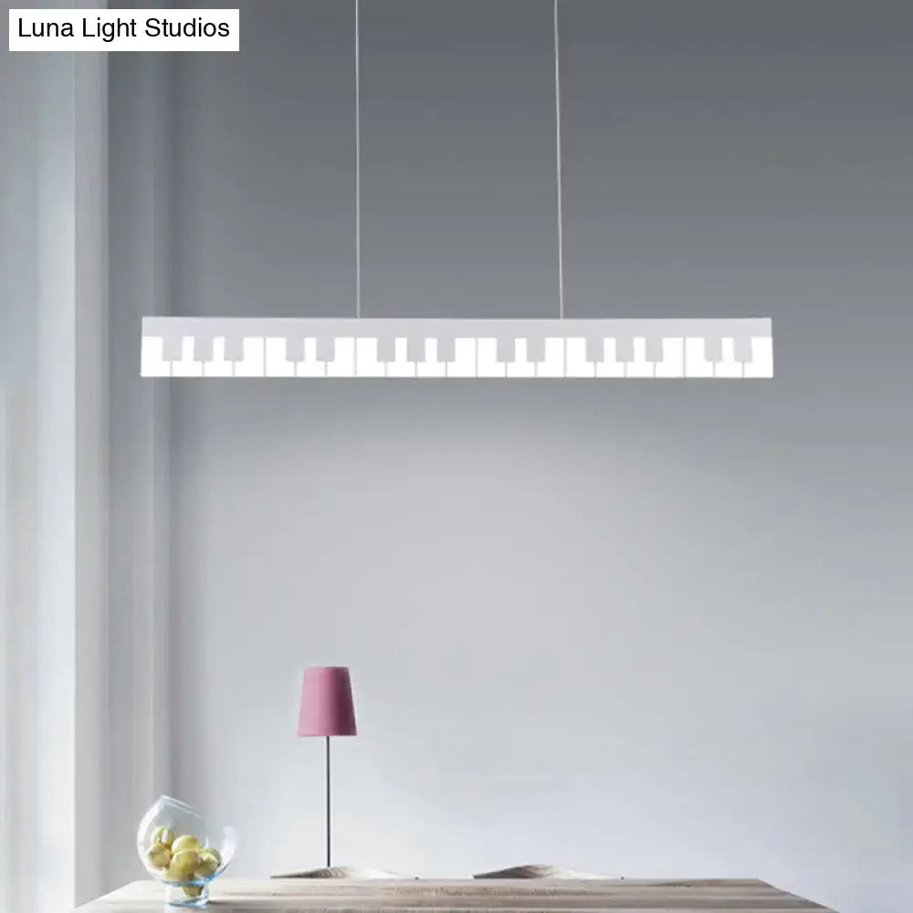 Modern black & white acrylic piano key chandelier – kids bedroom light