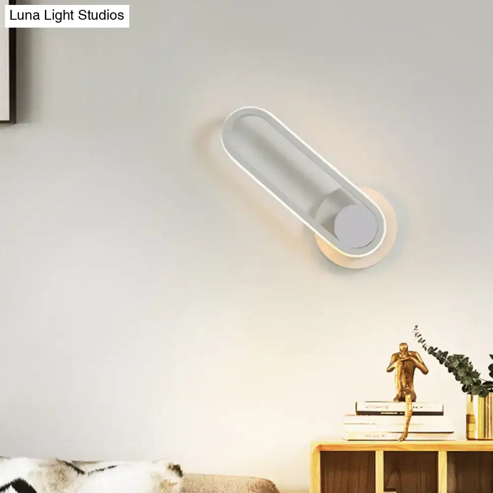 Modern black & white aluminum frame wall lamp bedroom sconce