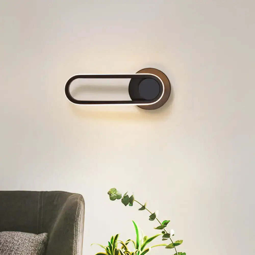 Modern black & white aluminum frame wall lamp bedroom sconce
