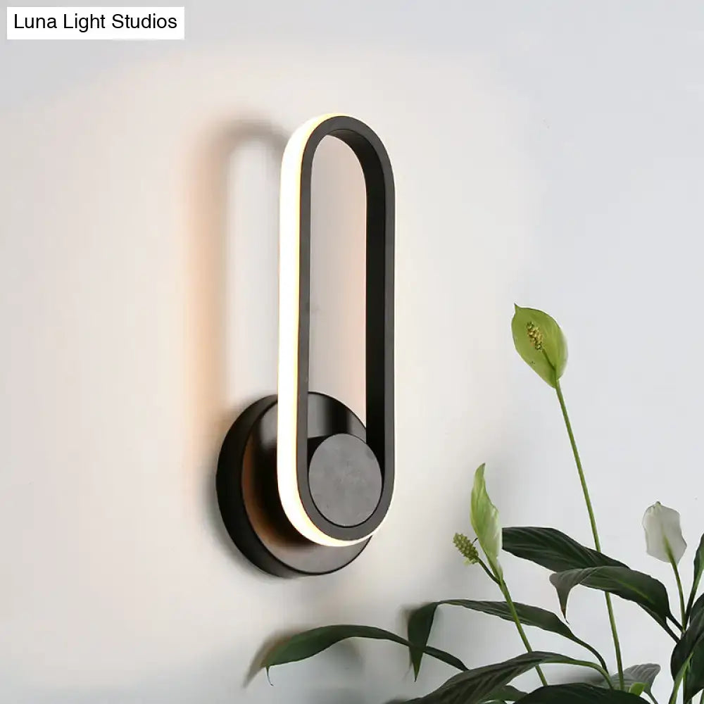 Modern black & white aluminum frame wall lamp bedroom sconce