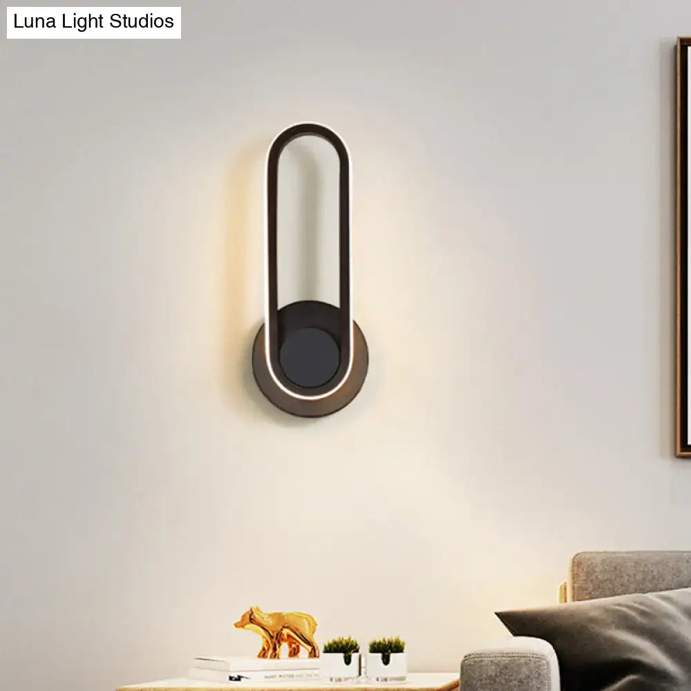 Modern black & white aluminum frame wall lamp bedroom sconce