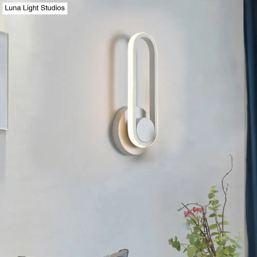 Modern black & white aluminum frame wall lamp bedroom sconce