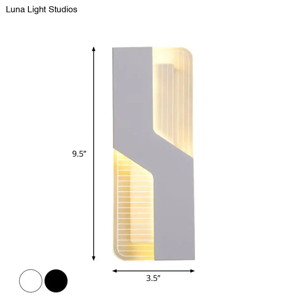 Modern black & white angular led wall mount light bedroom sconce