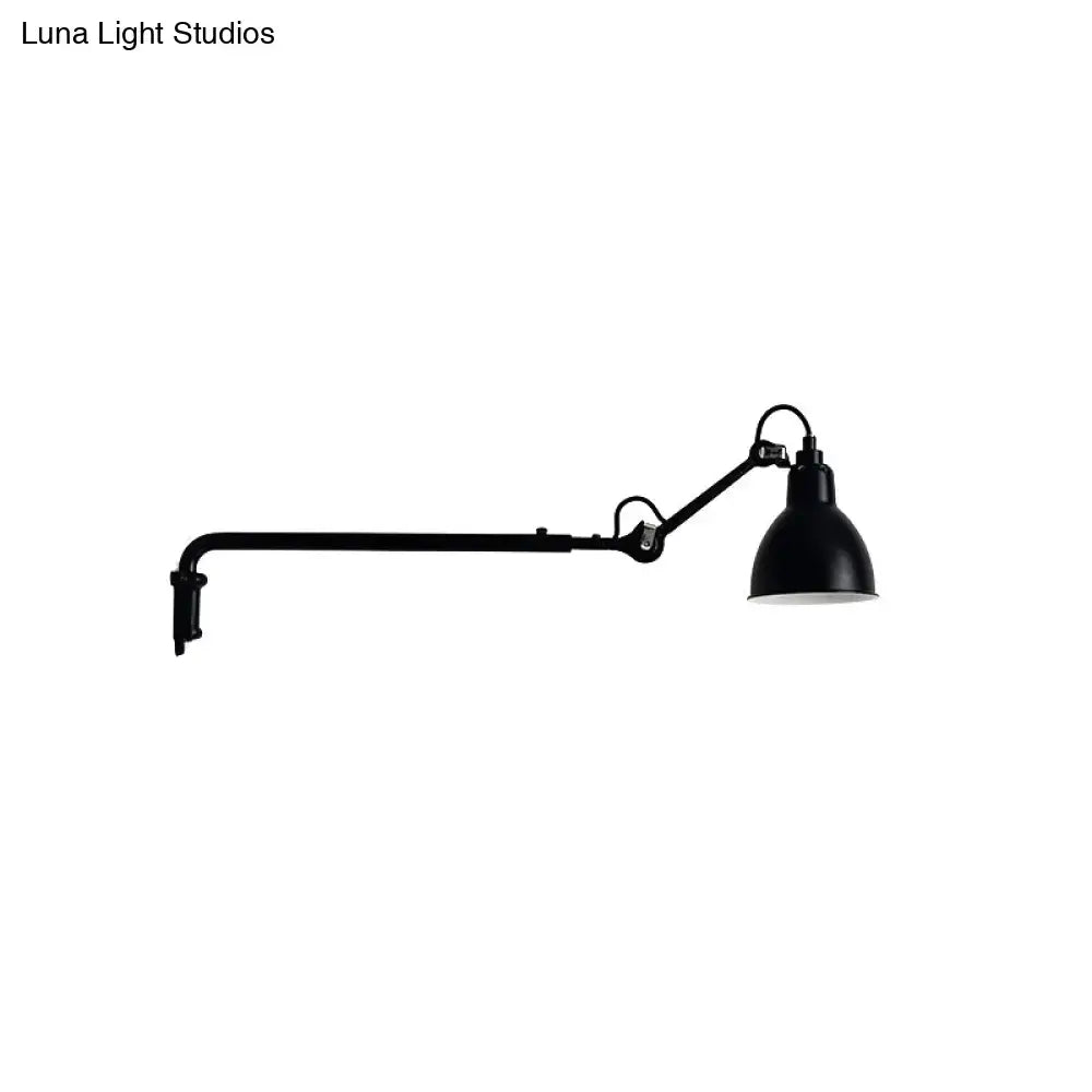 Modern black & white articulated bedroom wall lamp wired electric power