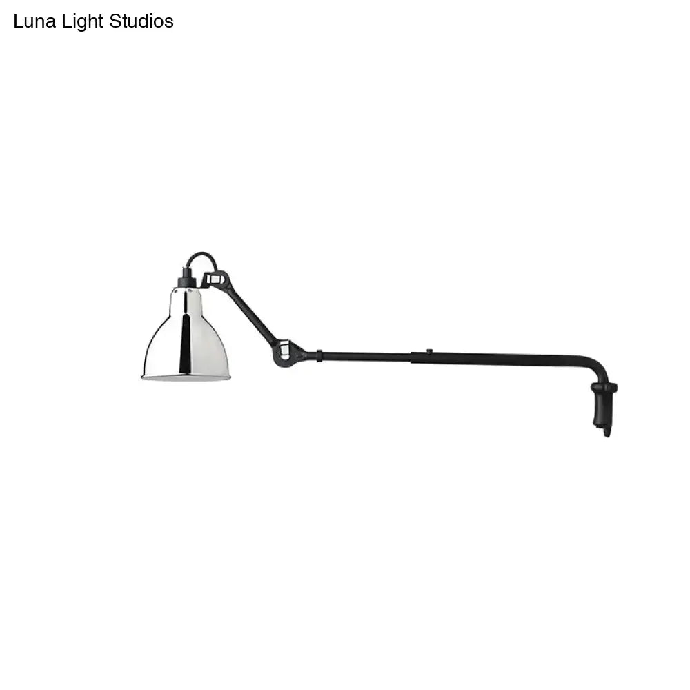 Modern black & white articulated bedroom wall lamp wired electric power