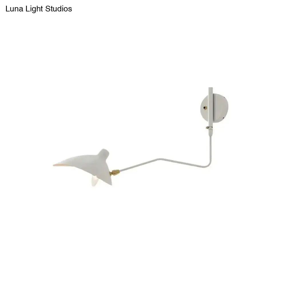 Modern black & white articulated wall sconce living room light fixture