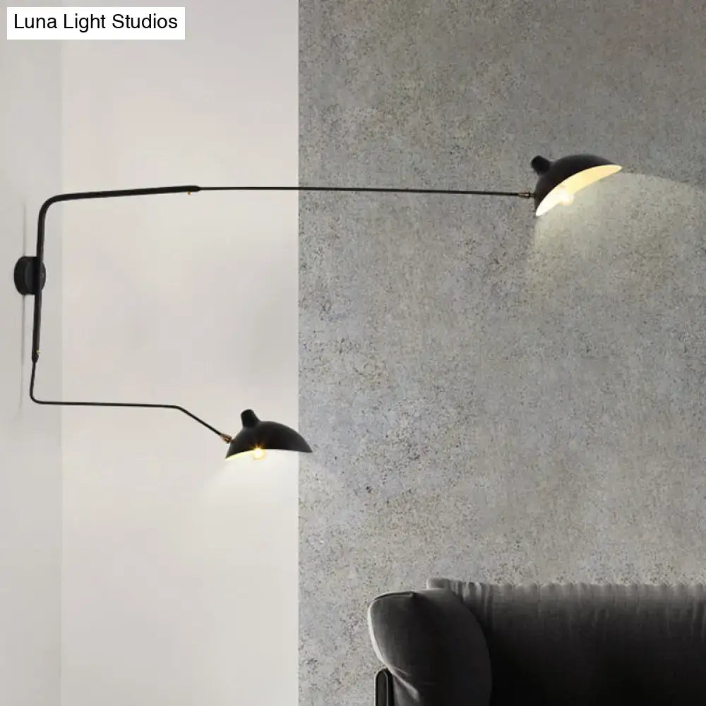 Modern black & white articulated wall sconce living room light fixture