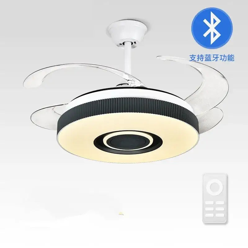 Modern black & white ceiling fan chandelier – living room led light