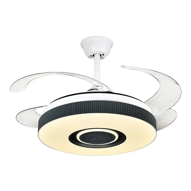 Modern black & white ceiling fan chandelier – living room led light