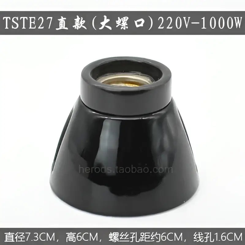Modern black & white ceramic e27 lamp bulb holder for living room
