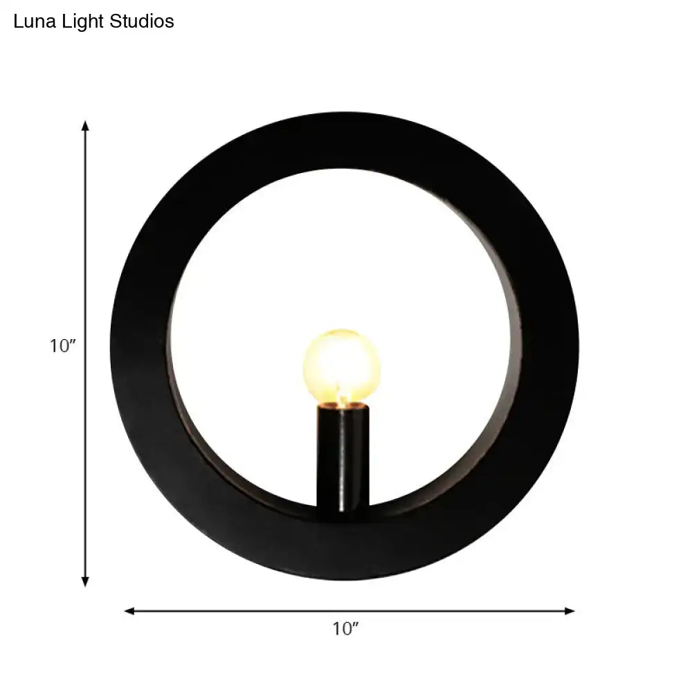 Modern black & white circle wall light bedroom sconce