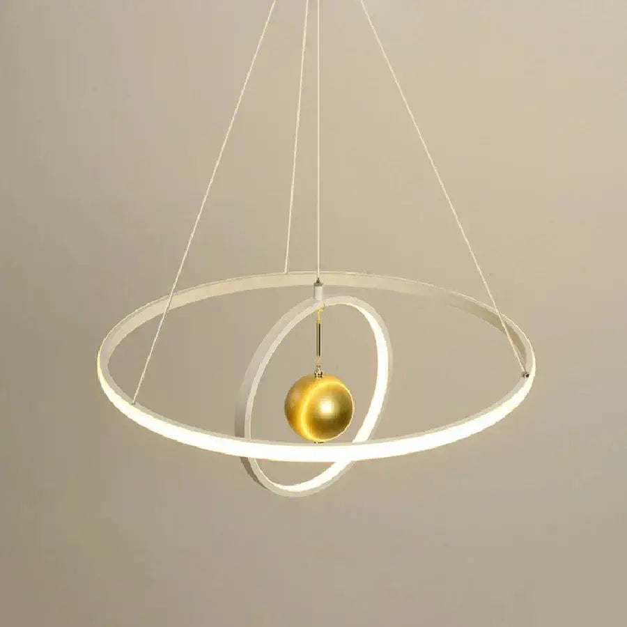 Modern black & white circular iron ball pendant – living room light