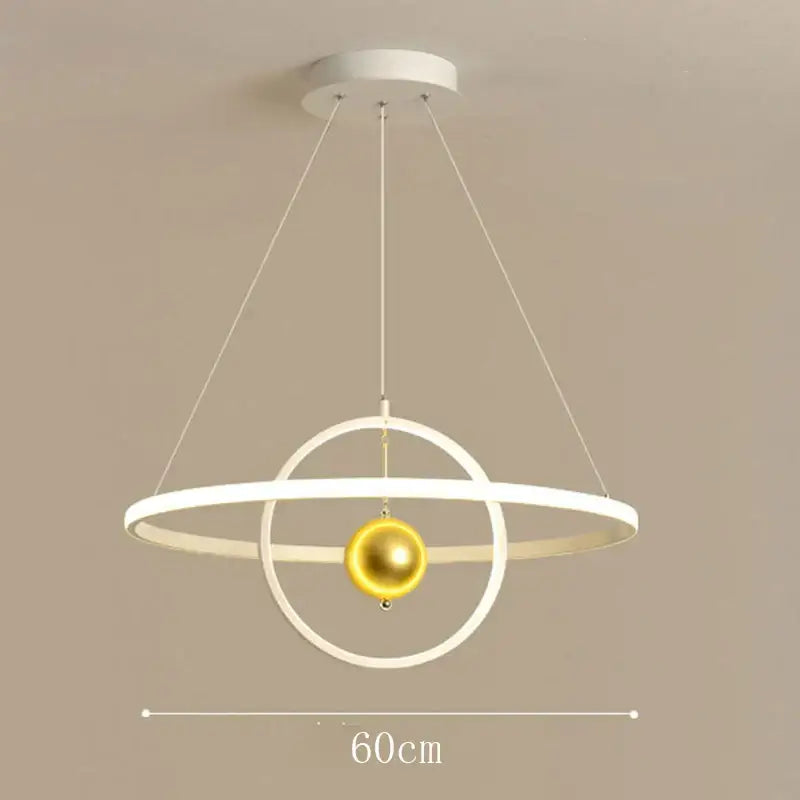 Modern black & white circular iron ball pendant – living room light