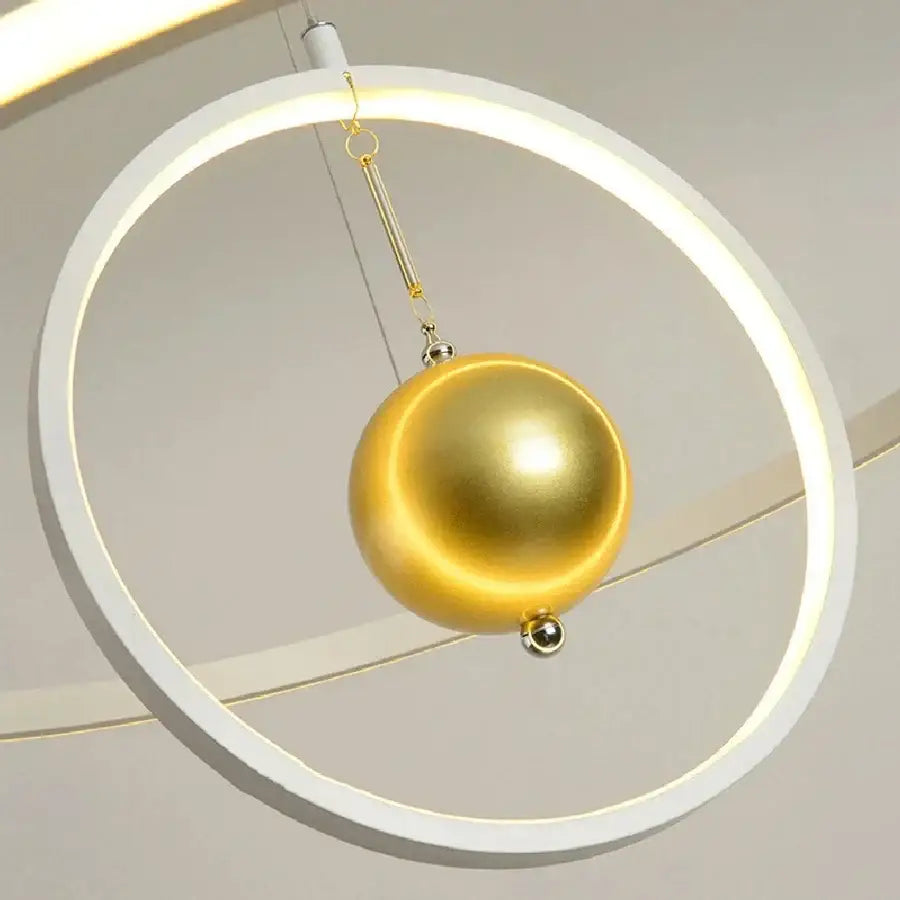 Modern black & white circular iron ball pendant – living room light