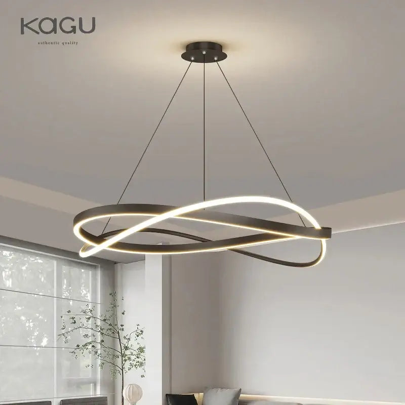 Modern black & white circular led pendant ceiling lamp living room