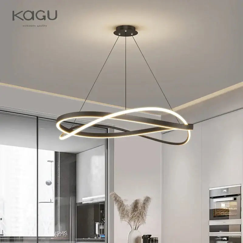 Modern black & white circular led pendant ceiling lamp living room