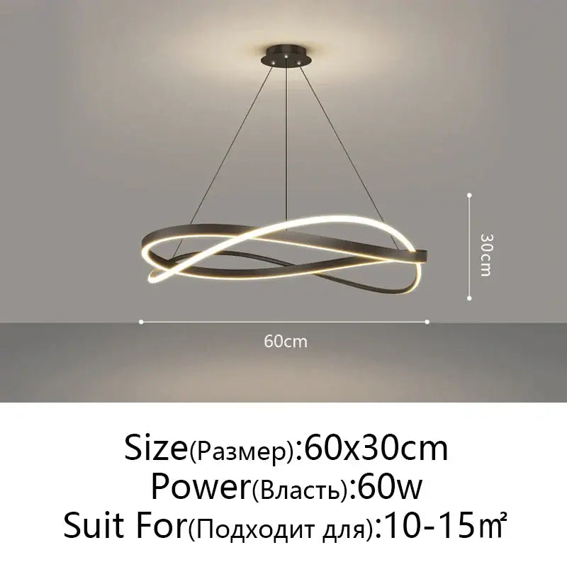 Modern black & white circular led pendant ceiling lamp living room