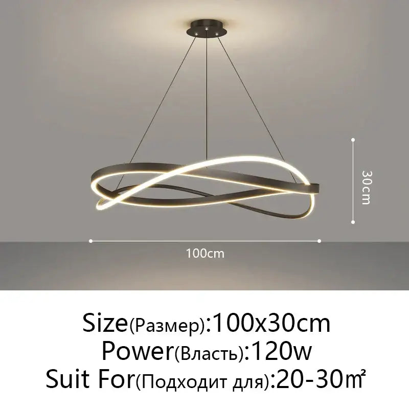 Modern black & white circular led pendant ceiling lamp living room