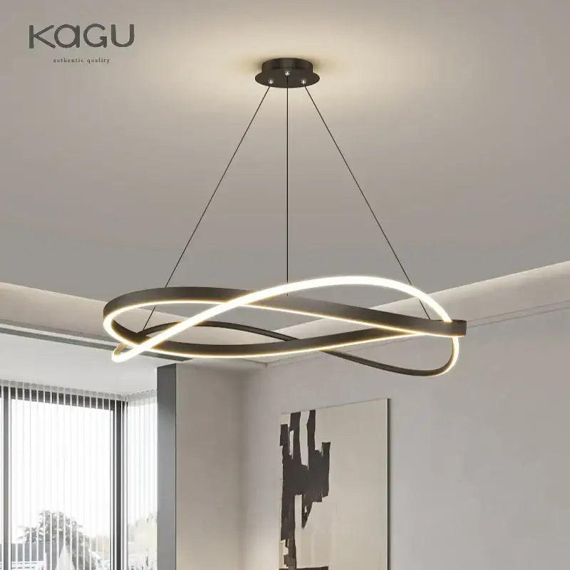 Modern black & white circular led pendant ceiling lamp living room