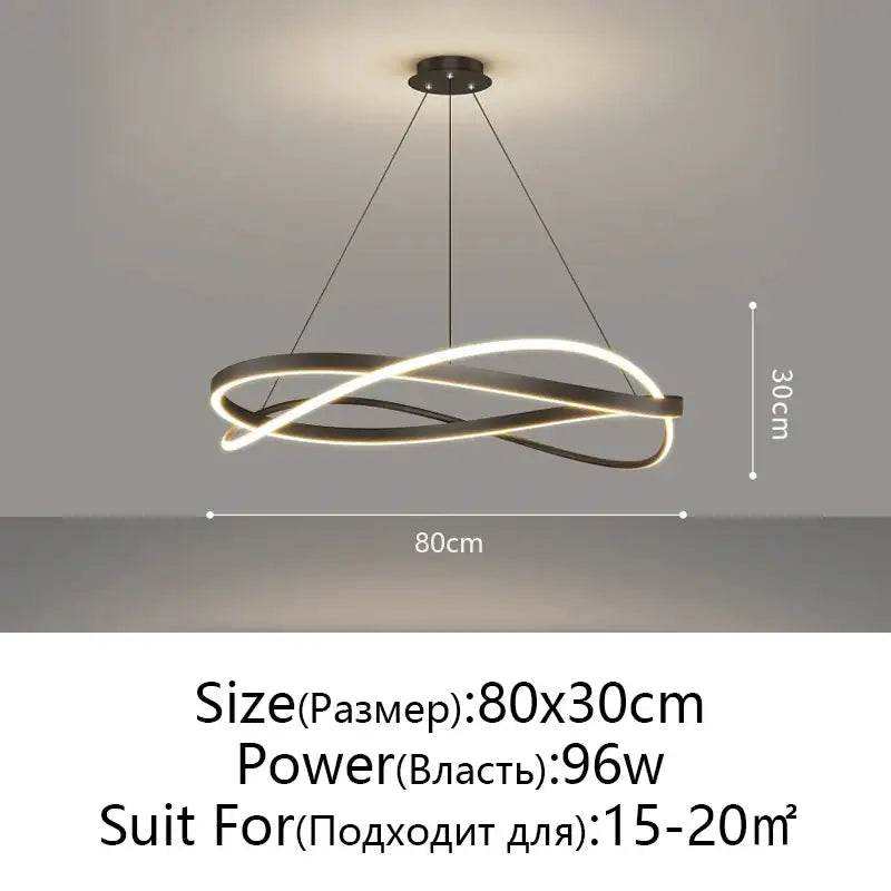 Modern black & white circular led pendant ceiling lamp living room