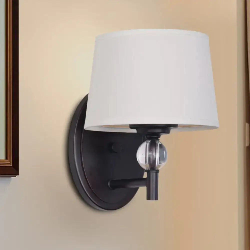 Modern black & white crystal ball wall sconce bedroom led light