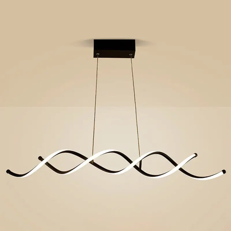 Modern black & white curved led pendant ceiling light dining room