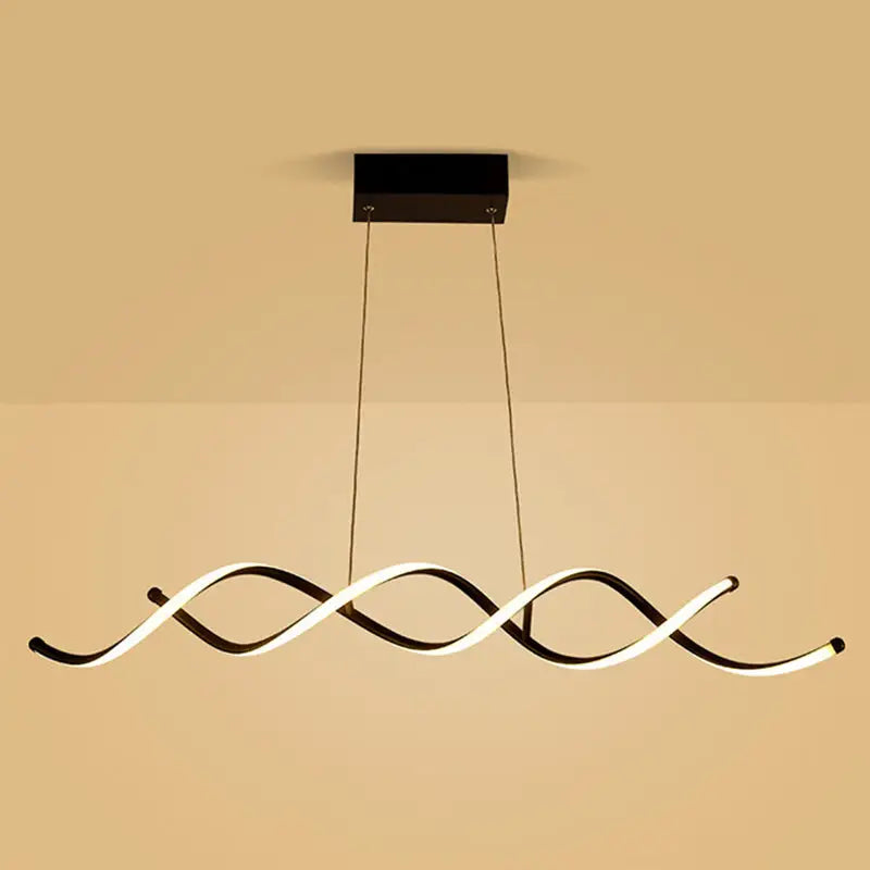 Modern black & white curved led pendant ceiling light dining room