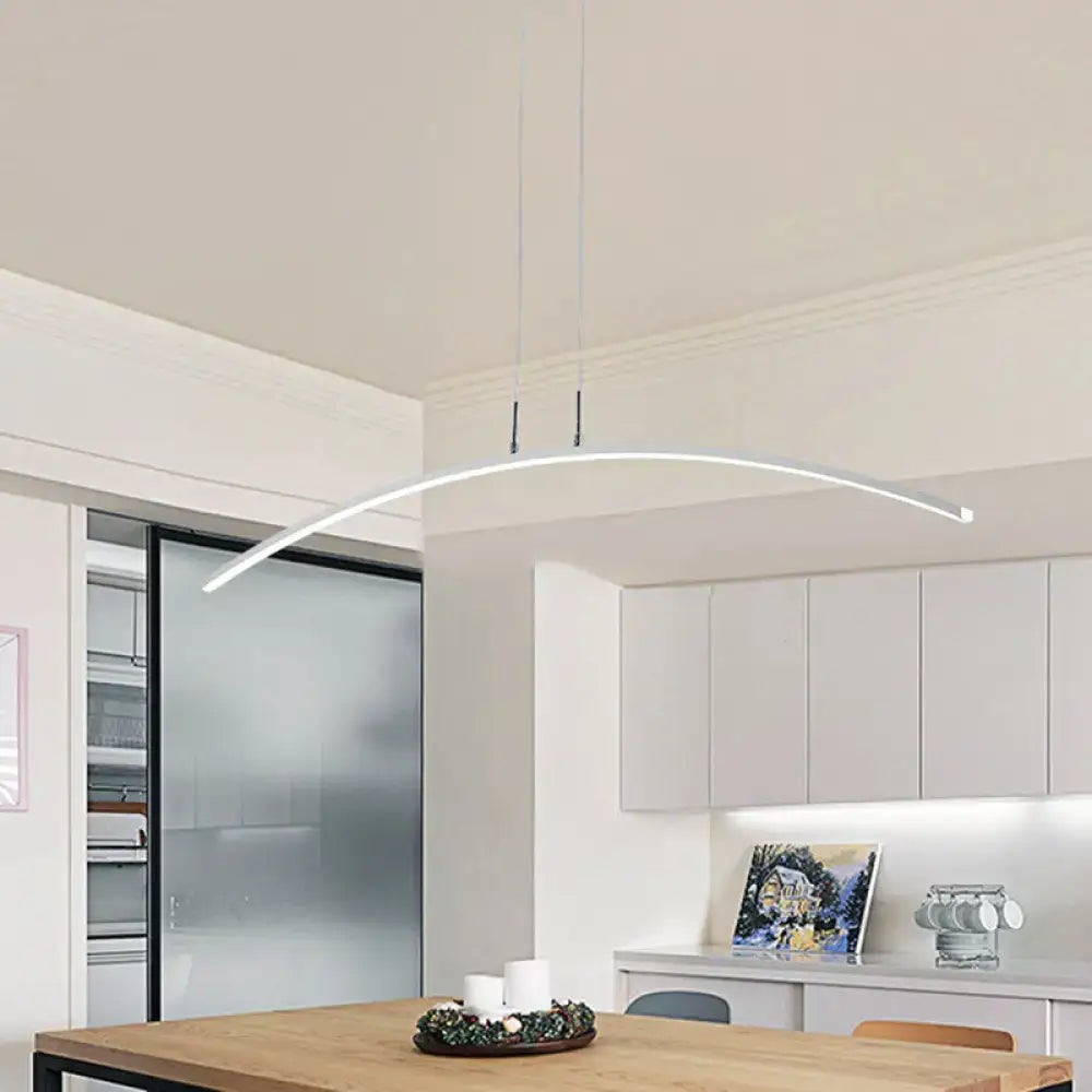 Modern black & white curved led pendant light kitchen island lighting