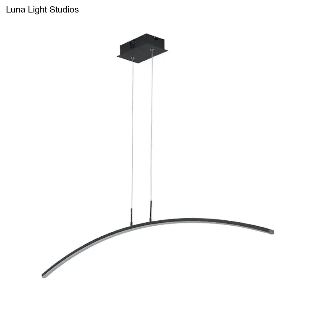 Modern black & white curved led pendant light kitchen island lighting