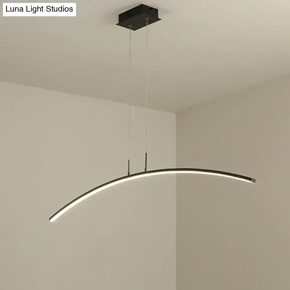 Modern black & white curved led pendant light kitchen island lighting