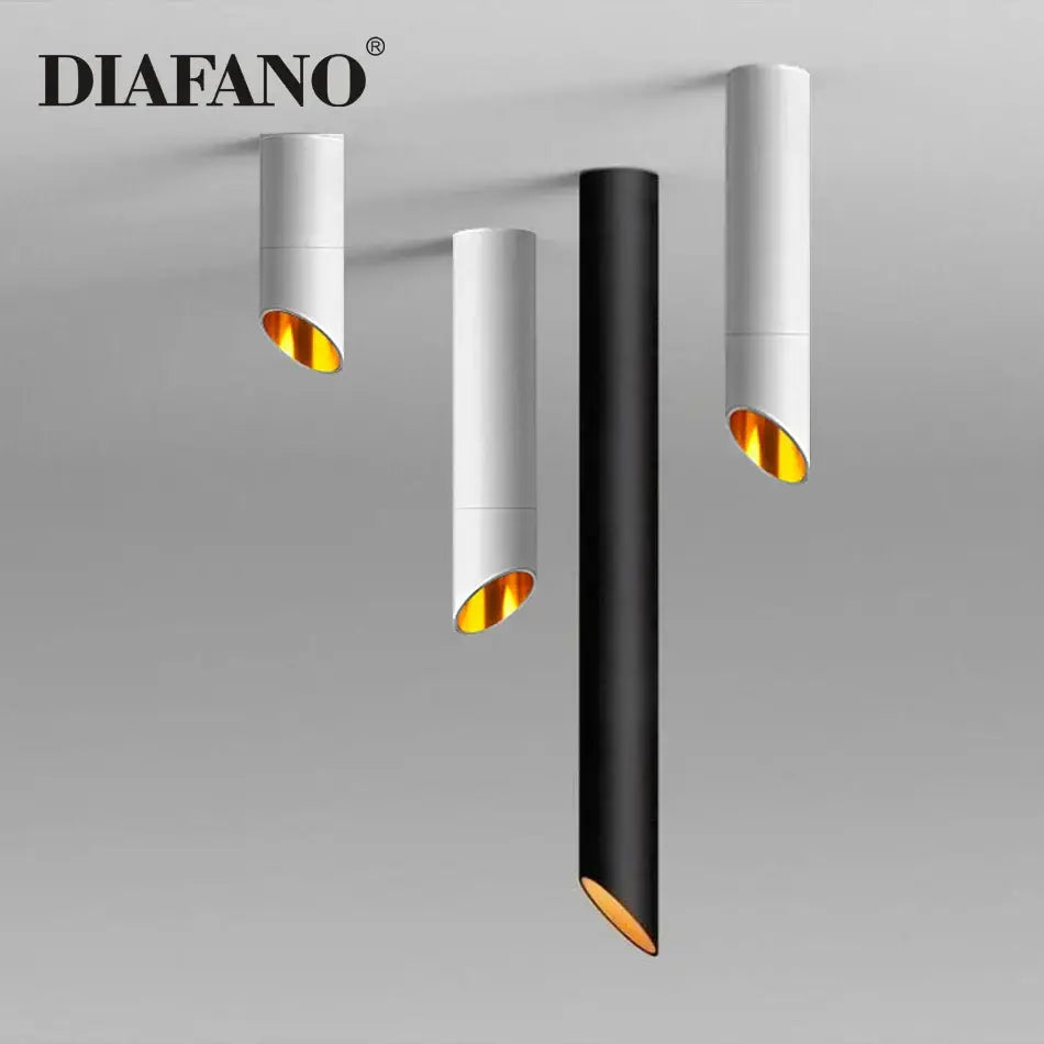 Modern black & white cylindrical led ceiling light for kitchen