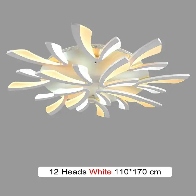 Modern black & white flower led chandelier living room light